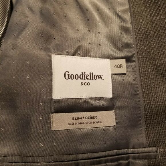 Goodfellow & Co. Men's Thunder Grey Notch 2 Button Suit Jacket Size 40R, New - Picture 9 of 12